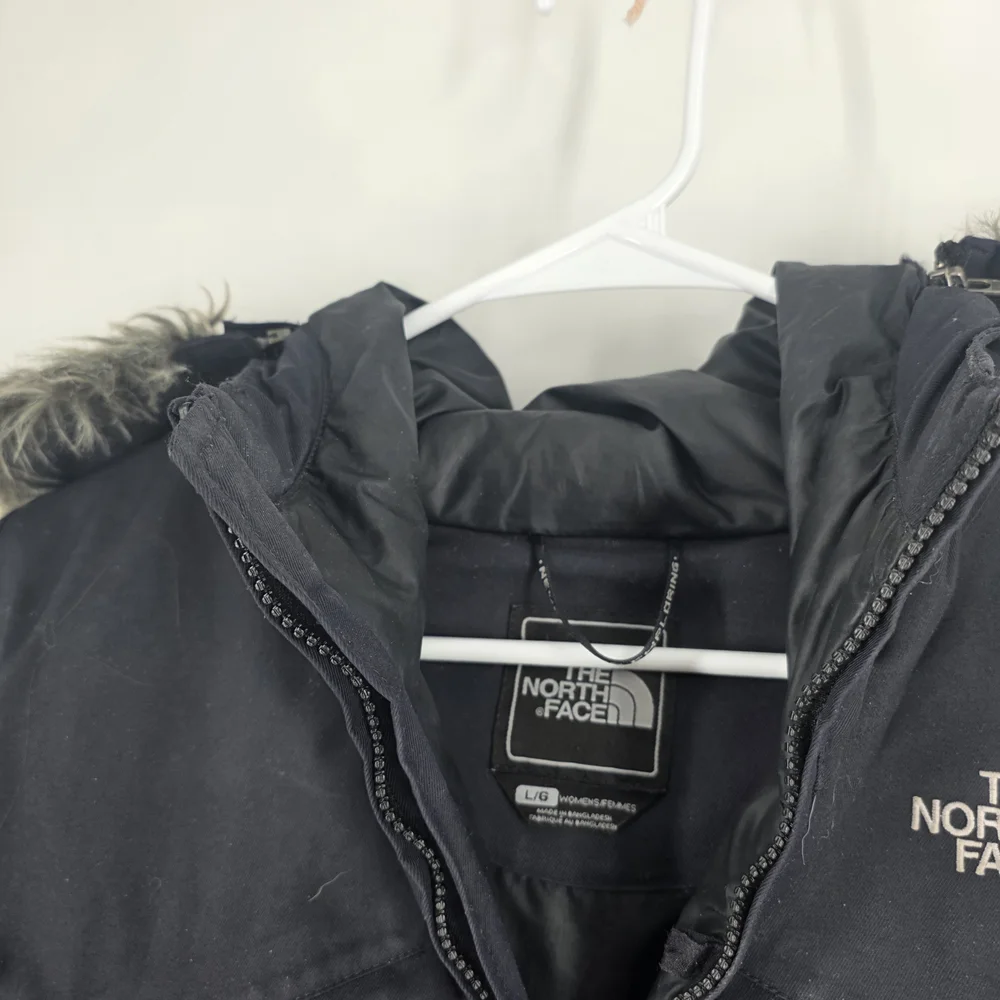 The North Face Black Puffer Coat with Fur Hood - Picture 6 of 6